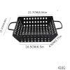 1pc Square Carbon Steel Barbecue Tray Vegetable Fruit Drain Basket Multifunctional Kitchen Tool